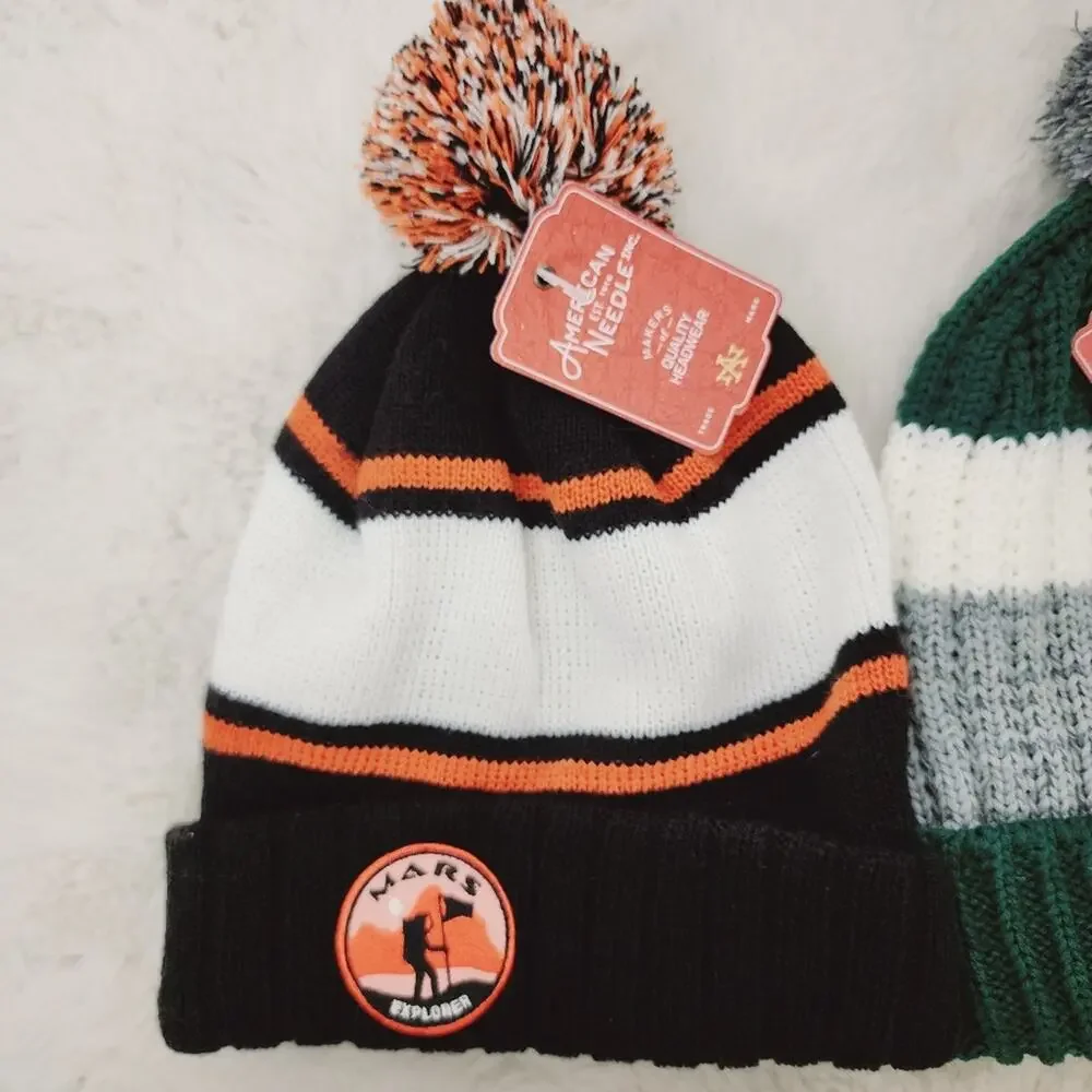 NEW American Needle Nordstrom Mars Explorer Pom Pom Beanie Chunky Knit Hat